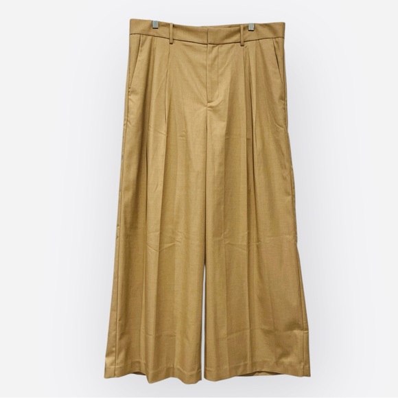 NWT Madewell Harlow Superwide-Leg Trouser Pants Tan Camel Pleated 12 - Picture 5 of 13